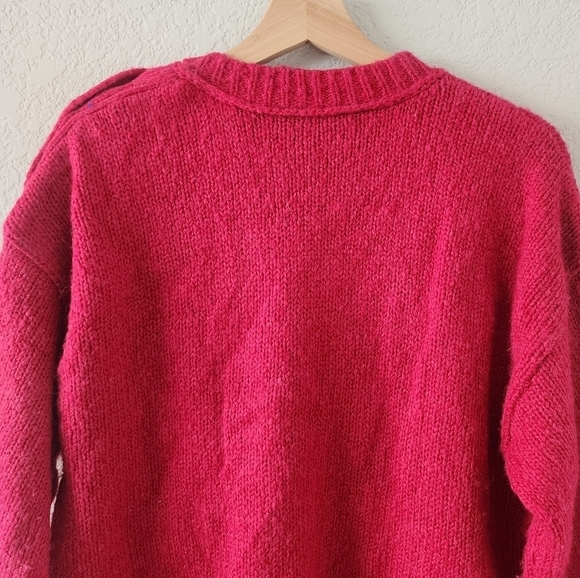 J. Crew Button Shoulder Alpaca Wool Knit Crewneck Pink Sweater Minimalist S - Picture 10 of 12